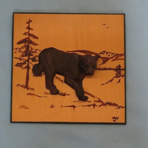 Vintage 3D Copper Cougar Mountain Lion Plaque (F96) - Picture 2 of 5